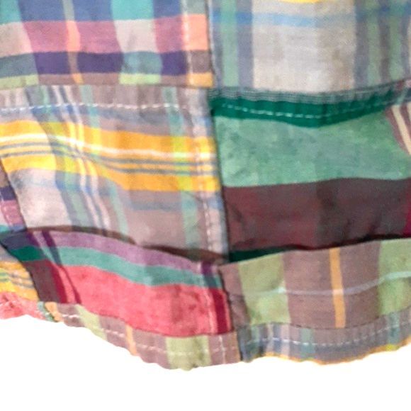 Lord & Taylor Madras plaid shorts xs 2 & loft top shirt blouse s p sp soft girl - Picture 9 of 10